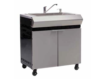 Lavello in acciaio inox con carrello per Turbo Elite